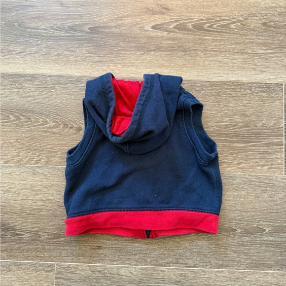 Y2K blue and red football hooded vest - Picture 4 of 5